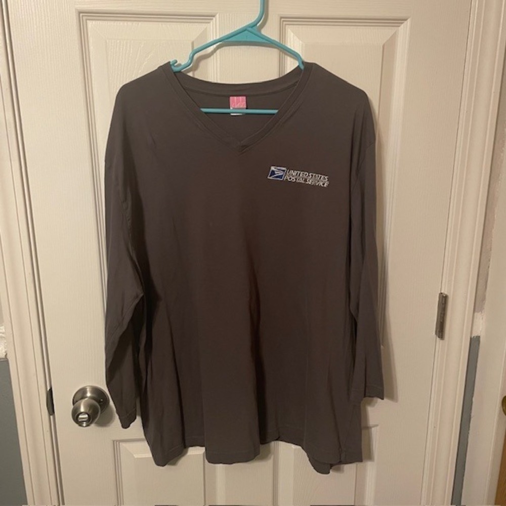 Women's 3/4 Sleeve V Neck USPS Shirt Dark Gray